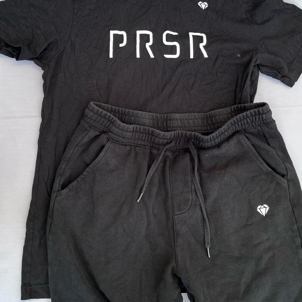 Black PRSR T-Shirt and Shorts Set